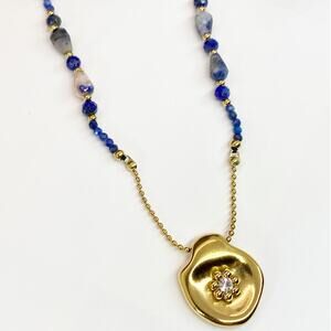 NEW Starburst Pendant Lapis Lazuli Layering Necklace